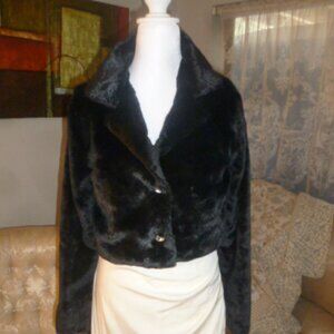 ✨ Youth Girls Size 16 Black Faux Fur Crop Jacket – Knit Works ✨
